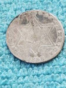 lot 350 image: 1858 silver 3 cent piece