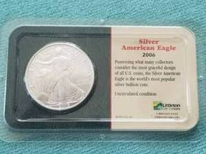 lot 420 image: American Eagle Silver dollar - uncirculated condition - 2006