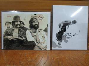lot 11 image: PHOTO OF CHEECH AND CHONG AUTOGRAPHED BY TOMMY CHONG WITH COA &amp AUTOGRAPHED PHOTO OF BAM MARGERA WITH COA