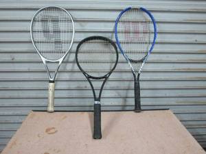 lot 24 image: TENNIS RACKETS, VORTEX MID PLUS, PRINCE THUNDER STRIKE 110, WILSON TOUR SLAM, PREVIEW RECOMMENDED