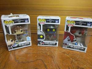 lot 72 image: 3 FUNKO POP GAMES KINGDOM HEARTS, SORA (MONSTERS INC.) #408, SOLDIER HEARTLESS #407 &amp SORA (DUAL BLASTERS) #492