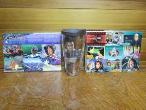 lot 83 image: 1995 STAR TREK VOYAGER SEASON ONE SERIES TWO COLLECTIBLE 107 CARD SET &amp STAR TREK THE NEXT GENERATION THE EPISODE COLLECTOR SEASON THREE TRADING CARDS, STAR WARS INSULATED MUG FT. FINN