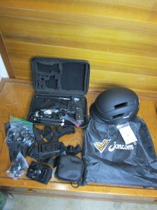 lot 95 image: ACTION CAMERAGOPRO ACCESSORIES &amp MOUNTING KIT, JONCOM BICYCLE HELMET W HIGH VISIBILITY FLASHING RED LIGHT ON BACK