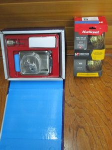 lot 100 image: NIB KWIKSET SMARTKEY DOUBLE CYLINDER DEADBOLT W RE-KEY TECHNOLOGY FOR DIY RE-KEYING, COUGAR LOCK SECURITY LARGE DEADBOLT