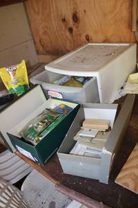 lot 179 image: Switch Plates, Brass Doorknob Set, Electric Drill