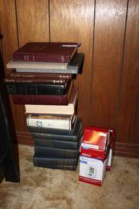 lot 33 image: Blood Pressure Monitors and Books Abraham Lincoln Set, Bibles and More