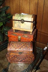 lot 40 image: Three Decorative Storage Trunks