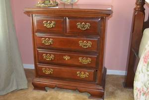 lot 150 image: Side Table Stamped Dixie 27 W x 17.5 D x 30 Tall