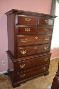 lot 152 image: Cherry Tall Dresser 38 W x 20 D x 57.5 Tall