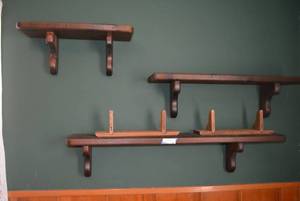 lot 162 image: Decorative Wall Shelves 2ft., 3ft., and 4ft. Set  (9 Deep) plus 2 - 18 x 5 Shelves