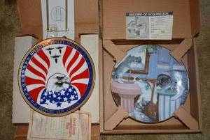 lot 74 image: Collector Plates Operation Desert Storm, and Country Kitties Mischief Makers