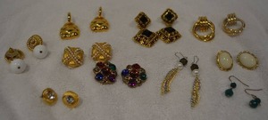 lot 218 image: (10) Pairs of fashion earrings. Assorted styles and materials.