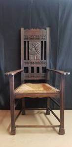 lot 49 image: Hand Carved Antique Wooden Chair