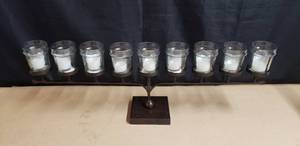 lot 74 image: Large Decorative Candle Holder w Glass Votive Candles