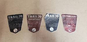 lot 167 image: Lot of 4 Original Honda CT70Trail 70 Aluminum Side Badges