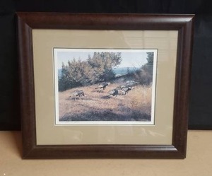 lot 232 image: Hill County Gobblers Framed Print by Charles Beckendorf No. 176 of 500 - Signed & Numbered