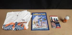 lot 253 image: Lot of Super Bowl XXXV Memorabilia - Shirt, Program, Visitor Guide & Golf Ball