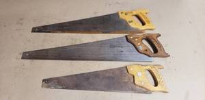 lot 405 image: Lot of 3 Hand Saws - 2 Craftsan, 1 Disston