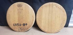 lot 466 image: Lot of 2 Wine Barrel Tops
