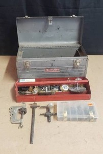 lot 555 image: Vintage Craftsman Toolbox w Tools