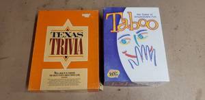 lot 570 image: Lot of 2 Board Games - Taboo & Texas Trivia