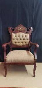 lot 50 image: Vintage Upholstered Wooden Chair
