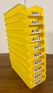 lot 69 image: 10 Yellow Shelf Bins 10.05 x 3.75 x 4