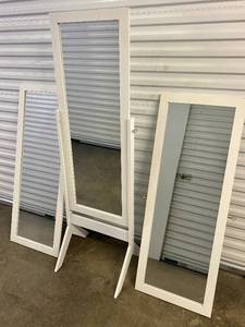 lot 68 image: Raamzo Espresso Finish Wooden Bedroom Floor Mirror wextra mirrors