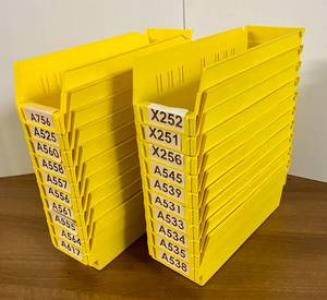 lot 50 image: 20 Yellow Bins 10.5 x 3.5 x 4