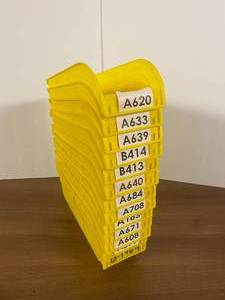 lot 73 image: 10 Yellow Shelf Bins 10.25 x 3.75 x 4