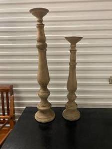 lot 168 image: Wooden Candle Holders