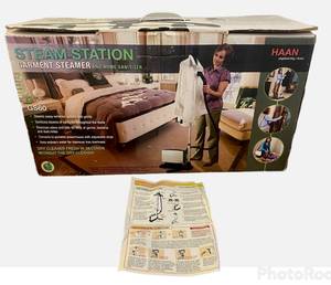 lot 128 image: Haan Steam Station Garment Steamer and Home Sanitizer Md#GS60