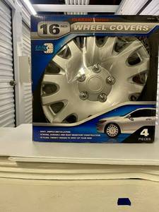 lot 133 image: Silver Alloy wLacquer Finish wheel covers 16 set of 4