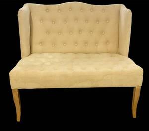 lot 37 image: Wingback Tufted Settee