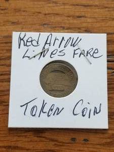 lot 24 image: Red Arrow Lines fare token