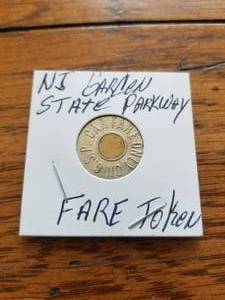 lot 99 image: New Jersey Garden State Parkway fare token