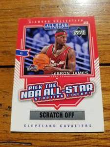 lot 34 image: Lebron James Upper Deck scratch off card
