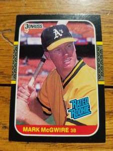 lot 55 image: Mark McGwire Donruss rookie baseball card