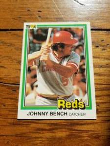 lot 38 image: Johnny Bench 1981 Donruss baseball card