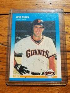 lot 49 image: Will Clark Fleer rookie baseball card