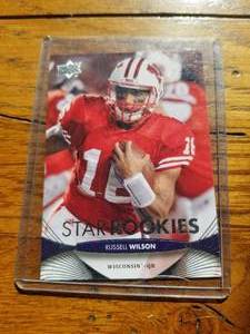 lot 59 image: Russell Wilson Upper Deck rookie football card