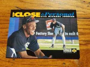lot 104 image: Michael Jordan Up and Close baseball card