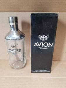 lot 39 image: Avion silver Tequila - ultra premium glass & brushed stainless steel shaker - selection of 2 - 1 comes with box