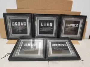 lot 168 image: Selection of 5 inspirational framed pieces