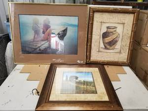 lot 144 image: Selection of framed artwork - 3 pieces