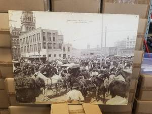 lot 221 image: Large black and white photo that hung in the corridor between Reunion Hall and Reunion tower. part of Dall history - 28 by 36