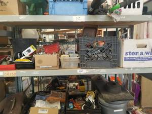 lot 260 image: Shelf lot of electrical related items