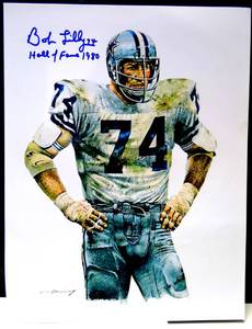 lot 9 image: AUTHENTIC AUTOGRAPHED 8 X 10 PHOTO - DALLAS COWBOYS HALL OF FAMER - BOB LILLY $$