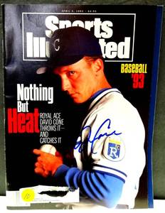 lot 10 image: AUTHENTIC AUTOGRAPHED - HAND SIGNED SPORTS ILLUSTRATED - KANSAS CITY ALL STAR - DAVID CONE $$$
