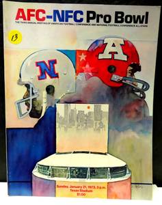 lot 13 image: ORIGINAL 1973 NFL Pro Bowl Program 12173 Texas Stadium $$